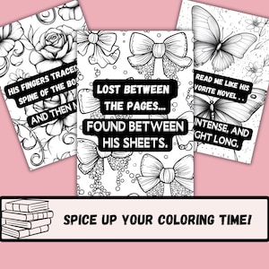 Smut Coloring Pages | Spicy Coloring Book | Steamy Adult Coloring | Naughty Coloring Pages | Spicy Bookish Art | Dark Romance Coloring