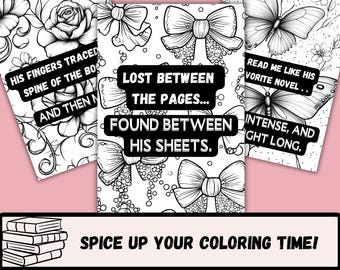 Smut Coloring Pages | Spicy Coloring Book | Steamy Adult Coloring | Naughty Coloring Pages | Spicy Bookish Art | Dark Romance Coloring