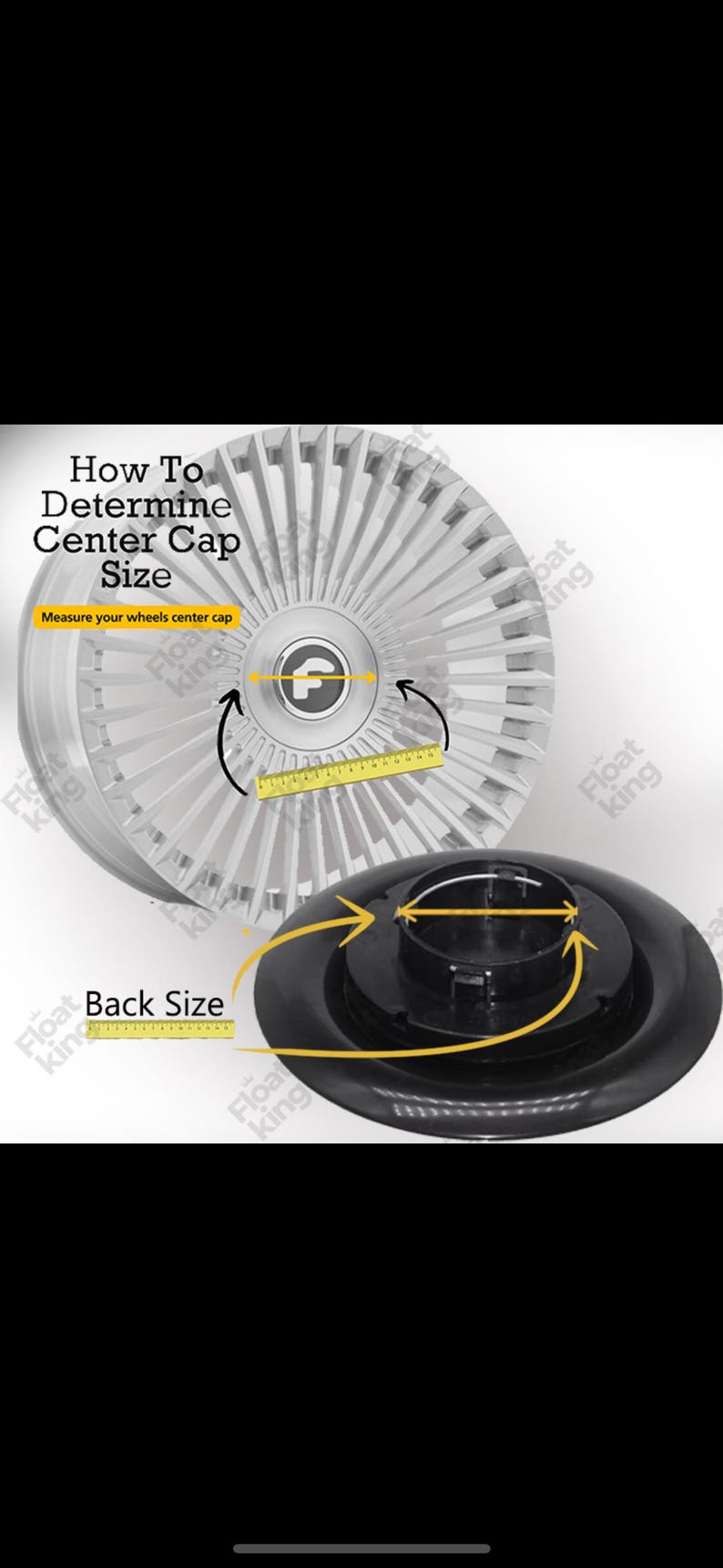 Cap Ruler For Part Size Cadillac 4pcs Center Floating Caps- Free Shipping! - Etsy