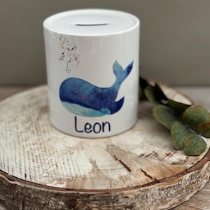 Keramik Spardose, personalisiert, Kinderbilder Aquarell, Geschenk zur Taufe, Geschenk zur Geburt, Sparkasse, Geschenke für Kinder,