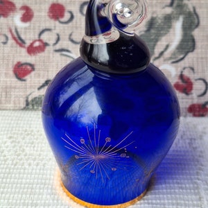 Vintage Czechoslovakia Bohemia Cobalt Crystal Glass Bell