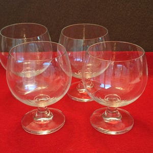 Four Hand Blown Lightweight Vintage Crystal Brandy-Cognac Snifter Glasses -