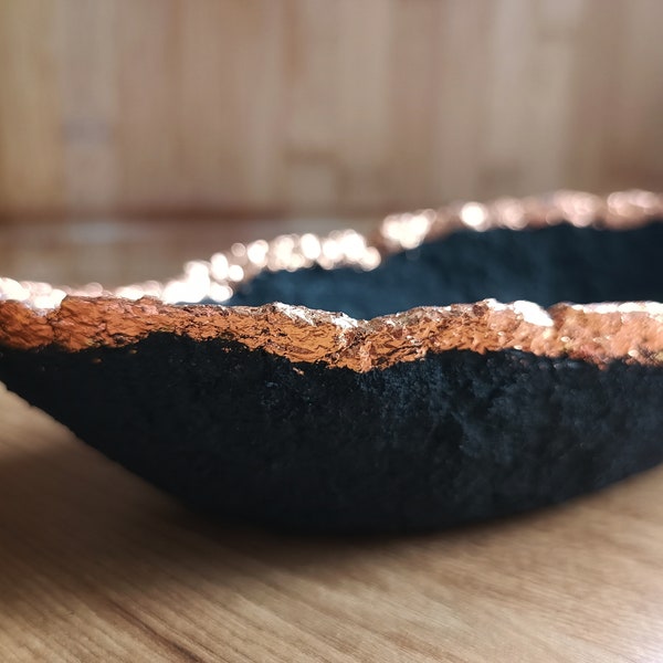 Paper Mache Bowl | Modern Bowl | Sustainable Decor | Rose Gold | Elegant accessories | Gift | Small Bowl | Gift for Woman | Birthday Gift