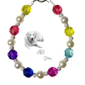 Elegant Pearl Bead Dog Necklace: Rhinestone Crystal Pet Jewelry