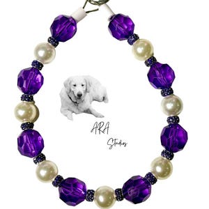 Elegant Pearl Bead Dog Necklace: Rhinestone Crystal Pet Jewelry