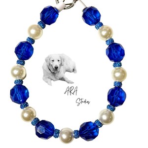 Elegant Pearl Bead Dog Necklace: Rhinestone Crystal Pet Jewelry
