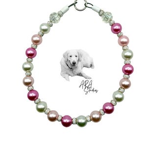 Diamond & Pearl Beaded Dog Collar: Sparkling Pet Jewelry