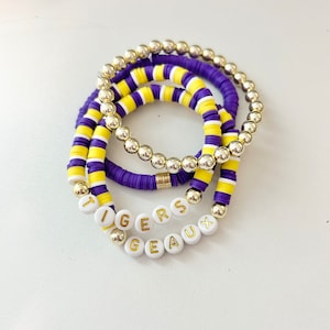 College Bracelets - LSU Tigers Bracelet Set of 4 - Louisiana State
