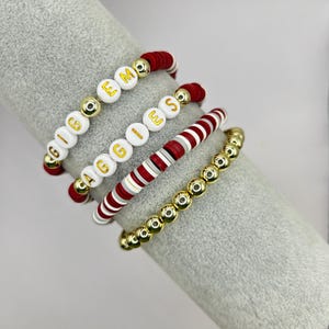 College Bracelets - Texas A&M - Bracelet Set of 4 - Gig&#39;em Aggies - Howdy - College Station - TAMU - Maroon and White