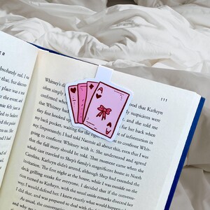 Kawaii Bookmark Pink Magnetic Page Marker Gift for Girlfriend Book Club Gift Deck of Card Journal Bookmark Coquette Aesthetic Book Lover