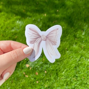 Glossy vinyl bow sticker for phone sticker laptop sticker for girl bow water bottle sticker for kindle vinyl coquette aesthetic stickers
