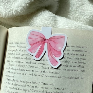 Coquette aesthetic bookmark pink bow magnetic bookmark for her bookish gift for reader girl bow bookmark gift for book lover girly aesthetic