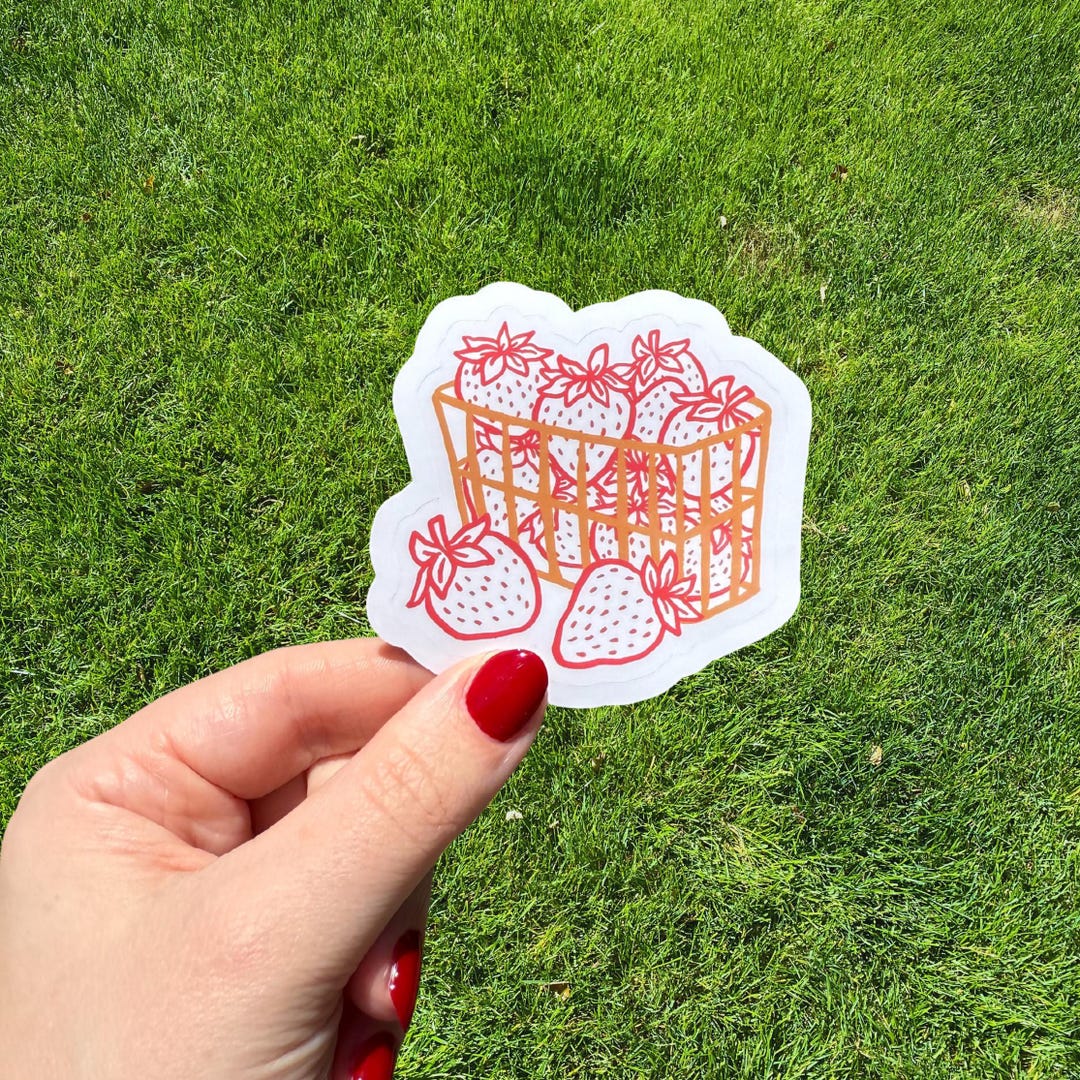 Strawberry Vinyl Sticker for Laptop Decor Summer Fruit Design Accessory ...