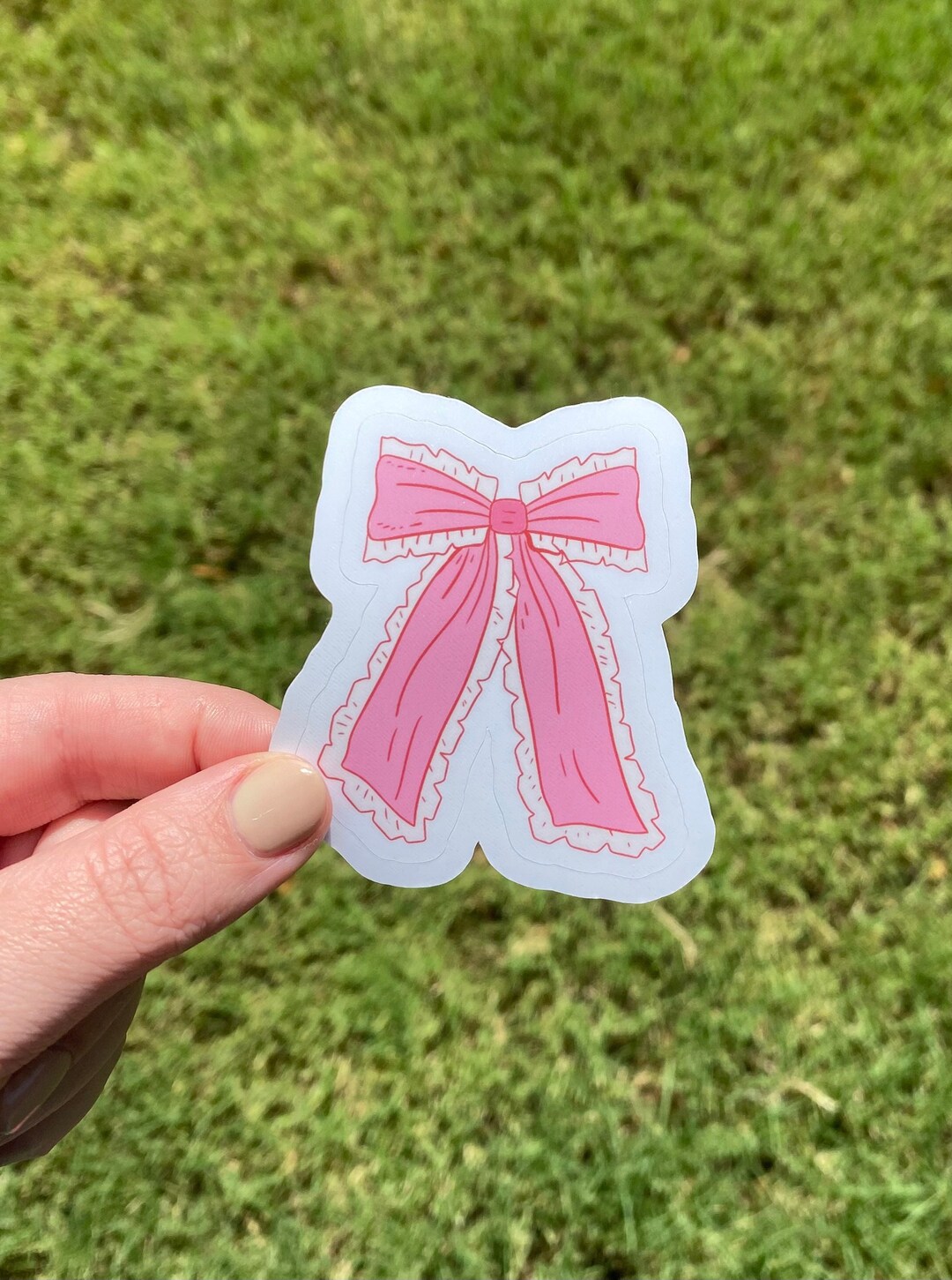 Pink Bow Sticker for Phone Girly Coquette Aesthetic Sticker for Laptop ...