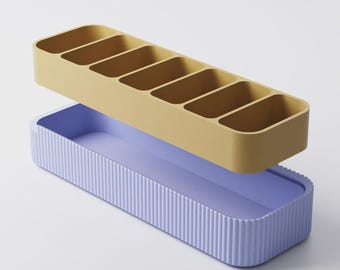 Separate Insert for the Personalised Weekly Pill Case • insert with 7 or 14 slots • ca. 183x63x36 mm