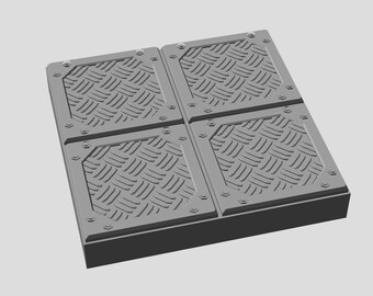 NEW DESIGN • 2x2 Floor pieces • 21st Century series of Dungeon Tiles • 3D printed modular Terrain with Magnetic Bases for your Tabletop RPG