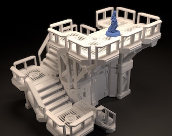 Conjunto de escadas modulares Sector Fatalis • Grade de 50,8 mm • A Missão Repouso do Dragão • Terreno modular impresso em 3D para jogos de guerra • RPG de mesa
