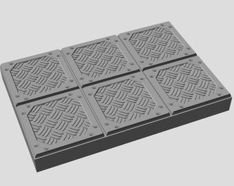 NEW DESIGN • 3x2 Floor pieces • 21st Century series of Dungeon Tiles • 3D printed modular Terrain with Magnetic Bases • Tabletop RPG