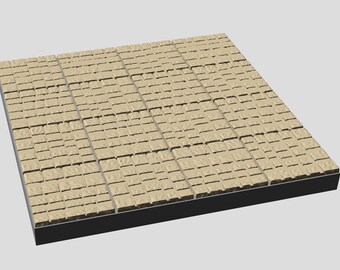 4x4 Floor pieces • 30 mm grid • Chipped Sandstone series of Dungeon Tiles • 3D printed modular Terrain with Magnetic Bases for Tabletop RPG