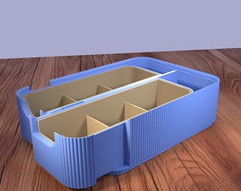 Modulaire lades • één geheel • twee lades met inzetstukken • ca. 143 x 183 x 58 mm • 3D-geprinte accessoires voor je moderne huis en kantoor