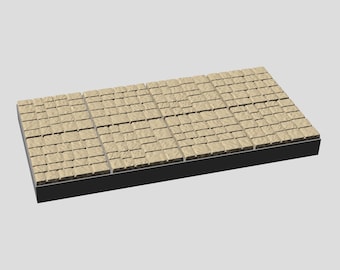 4x2 Floor pieces • 30 mm grid • Chipped Sandstone series of Dungeon Tiles • 3D printed modular Terrain with Magnetic Bases for Tabletop RPG