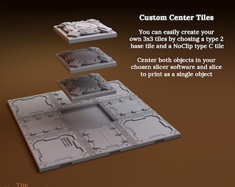 Seção de piso Sector Fatalis 3x3 • Variante GW • Grade de 50,8 mm • A Missão Repouso do Dragão • Terreno modular impresso em 3D para jogos de guerra • RPG de mesa