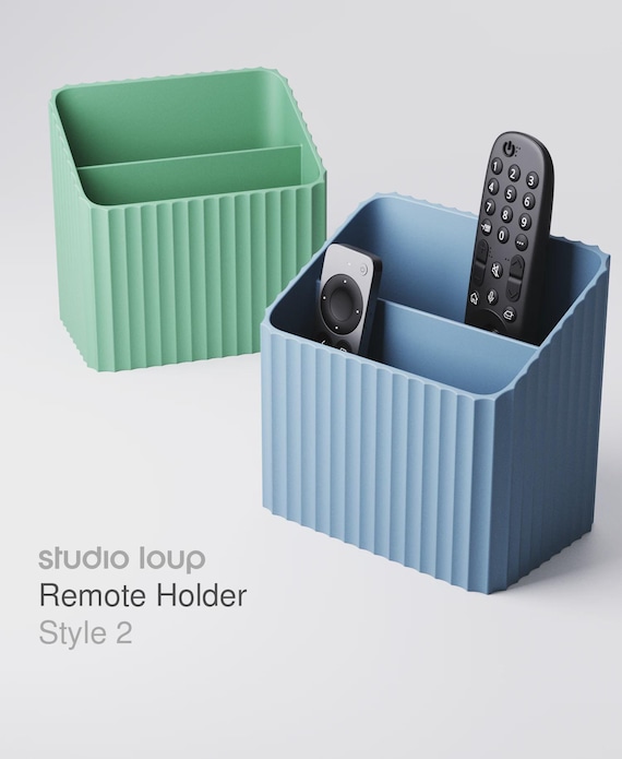 Remote Holder Type 1 • Style 2 with inverted ridges • ca. 153x103x150 mm • 3D printed Accessories for your modern home and office