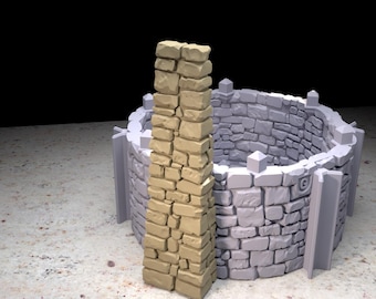 Fort Bruce Buttress (médio) • Série Throne and Ash da www.printablescenery.com • Terreno modular impresso em 3D • RPG de mesa