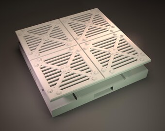NEW DESIGN • 2x2 Floor pieces • 34.3 mm grid • 21st Century series of Dungeon Tiles • 3D printed modular Terrain Magnetic Bases Tabletop RPG