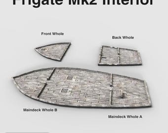 Frigate Mk2 Interior • Lost Ships series www.printablescenery.com • 3D printed Terrain for your Tabletop RPG • Blood & Plunder • Freebooter