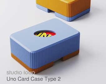 Estojo para cartas Uno • Tipo 2 • bicolor • aprox. 100x70x42 mm • Acessórios de jogos impressos em 3D para sua casa moderna