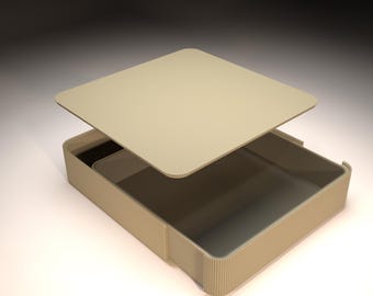 Cassetti modulari • un'unità • un cassetto con inserto e coperchio • ca. 250x250x60 mm • Accessori stampati in 3D per la tua casa e il tuo ufficio moderni