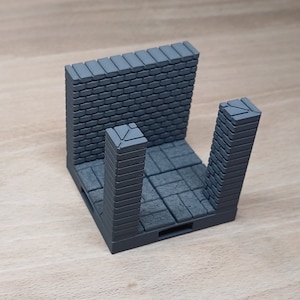NOUVEAU DESIGN • 2 pièces en T pour le couloir • Série de carreaux de donjon en maçonnerie • Bases magnétiques de terrain modulaires imprimées en 3D pour votre RPG de table