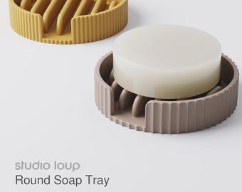 Jabonera redonda • Dos estilos disponibles • Accesorios impresos en 3D para su hogar y baño modernos