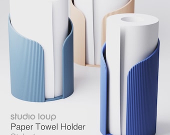 Rolhouder voor keukenrol / keukenrol (stijl 1 - geribbeld) • drie maten beschikbaar • 3D-geprinte accessoires voor je moderne huis en kantoor