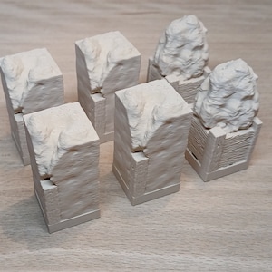 six pièces d&#39;angle 1 x 1 • Série Mines de tuiles de donjon • Terrain modulaire imprimé en 3D avec bases magnétiques pour votre RPG de table