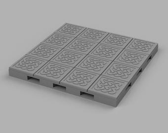 4x4 Floor pieces • 30 mm grid • Mountain Kingdoms series of Dungeon Tiles • 3D printed modular Terrain with Magnetic Bases • Tabletop RPG