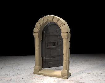 Plugue de porta de ferro • Série Trono e Cinzas da www.printablescenery.com • Terreno modular impresso em 3D • RPG de mesa