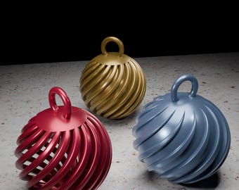 Christmas tree ornaments • 3 shapes • 3 STL files
