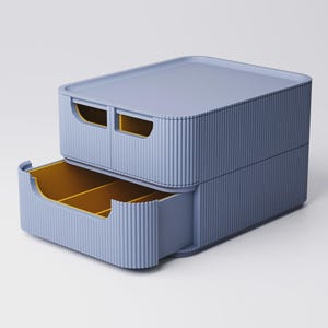 Modulaire laden • twee eenheden • drie laden met inzetstukken • ca. 143 x 183 x 120 mm • 3D-geprinte accessoires voor je moderne huis en kantoor afbeelding 2