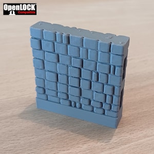 Mur en grès écaillé • Pièces en A • Compatible OpenLOCK • Terrain modulaire imprimé en 3D pour votre RPG de table