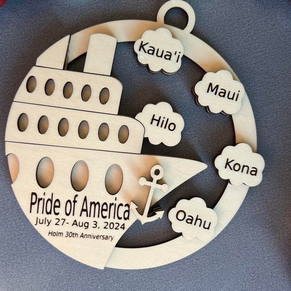 Personalized Cruise Ornament 2-5 stops/name