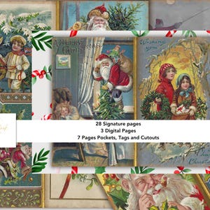 Christmas Junk Journal Kit, Christmas Journal Digital Kit, Traditional Christmas, Vintage Christmas, Christmas Past, Instant Download, Craft