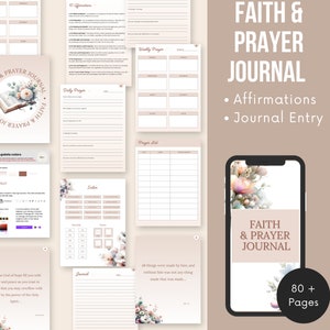 Digital Prayer Journal, Motivational Guide for Daily Inspiration, Devotional prayer, Thoughtful Gift, Prayer request, template for praying,