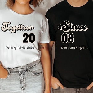Custom Anniversary Couple Shirts: Personalized Year Gift