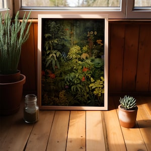 El arte de la pared del bosque místico, Impresión Art Nouveau, Estética de la academia oscura, Decoración de la habitación Dark Cottagecore, Arte de la pared gótica, Descarga digital