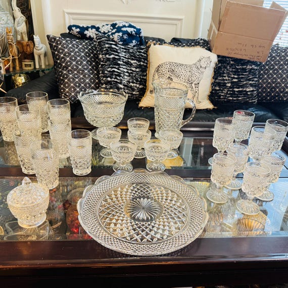 Anchor Hocking ビンテージ　食器　6点セット Vintage 1960s Anchor Hocking Wexford Glassware Set - Etsy Israel