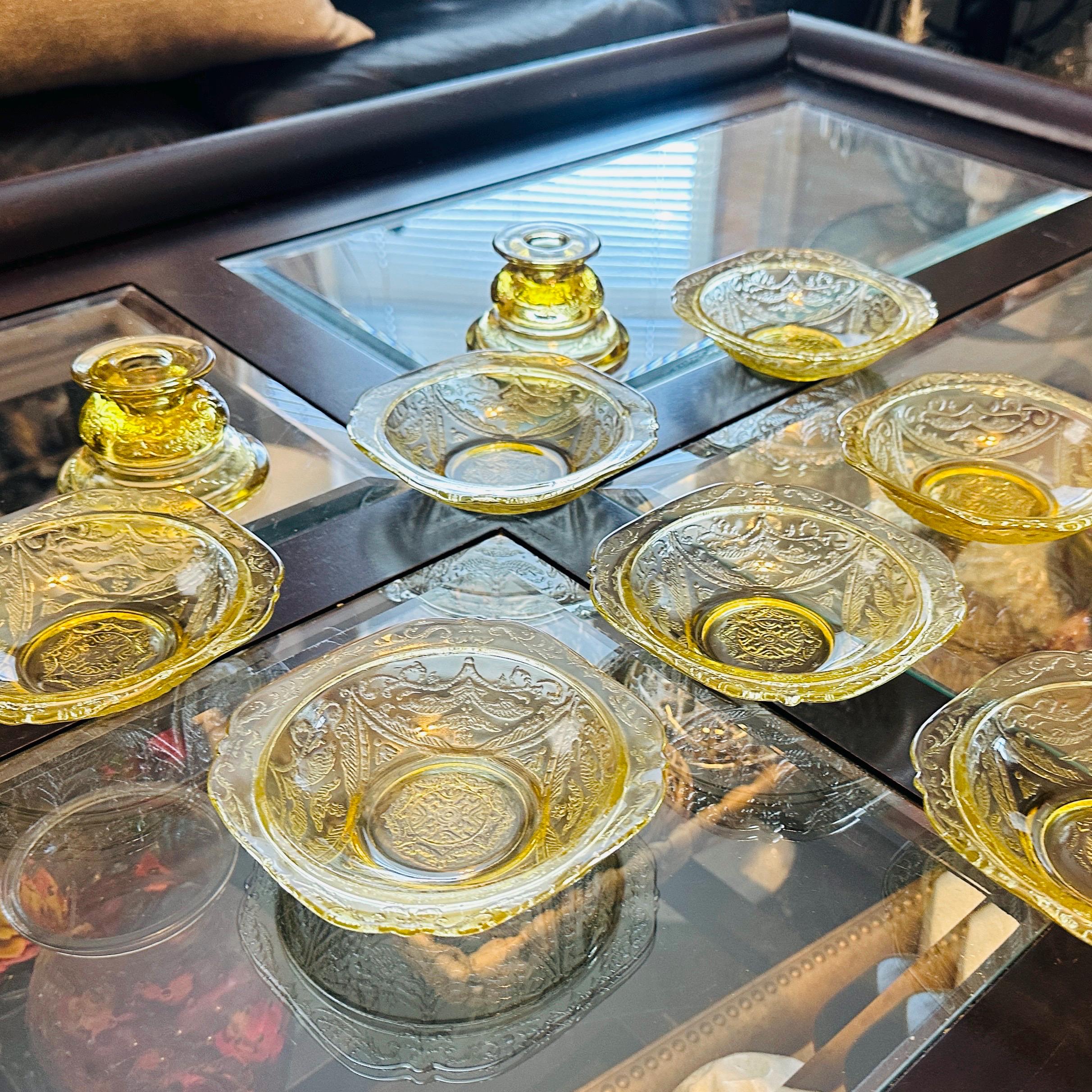 ヴィンテージ フェデラルグラス イエロー デプレッショングラス 7個