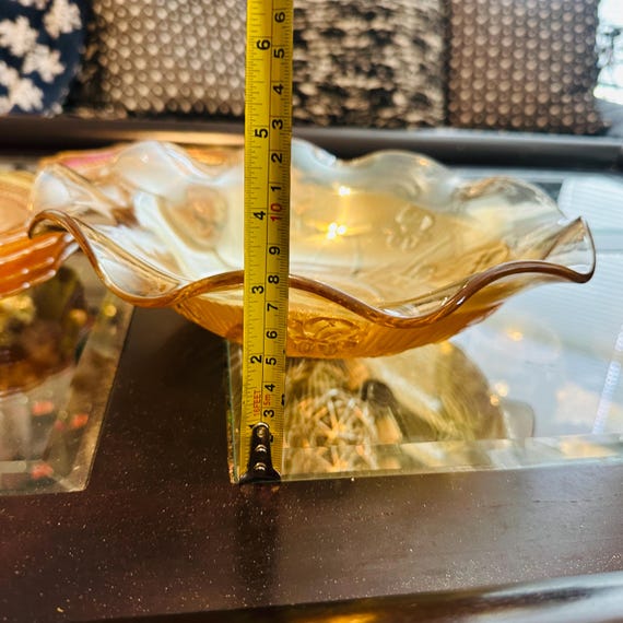 Vintage Jeannette Iris Herringbone Marigold Carnival Glass Set - Etsy