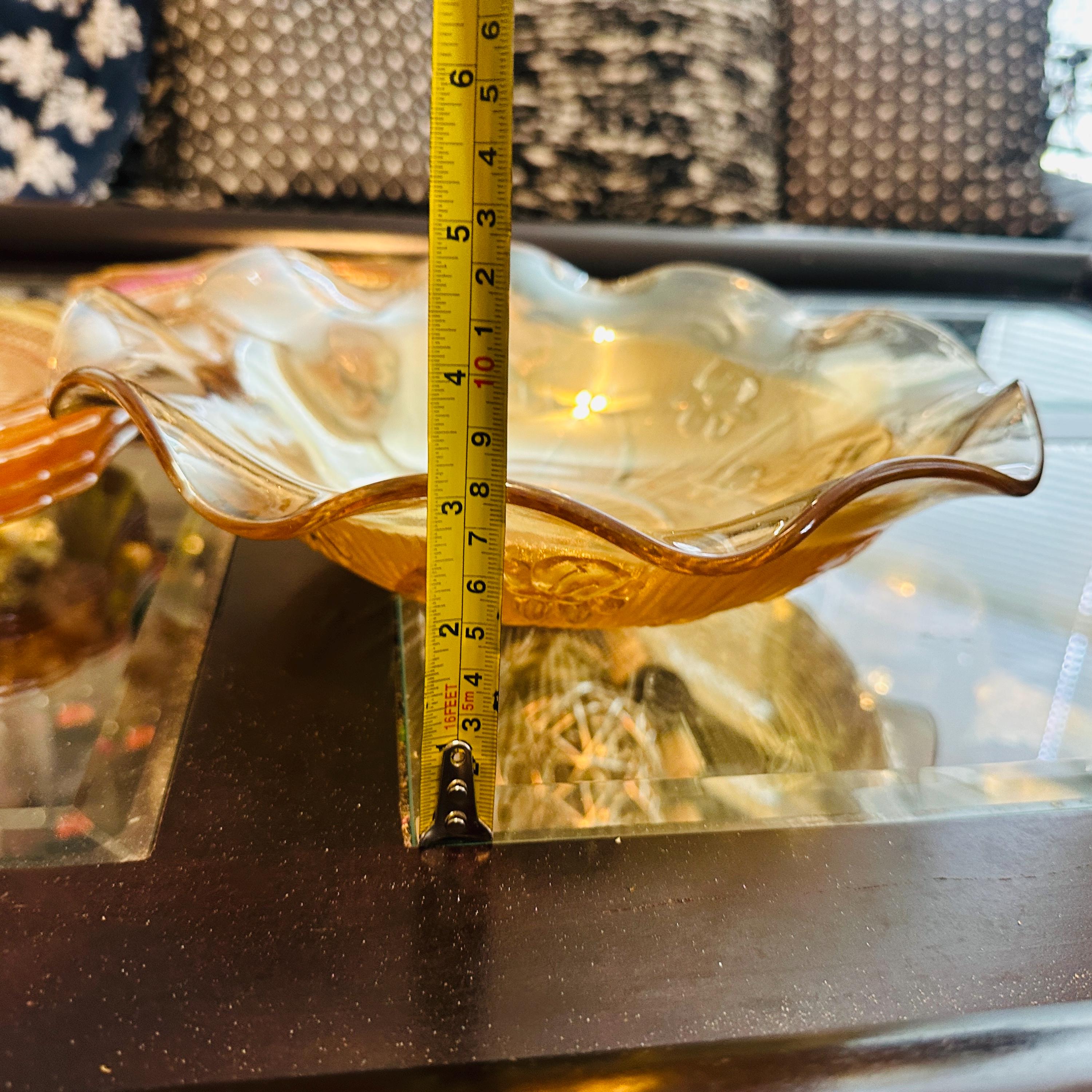 Vintage Jeannette Iris Herringbone Marigold Carnival Glass Set - Etsy